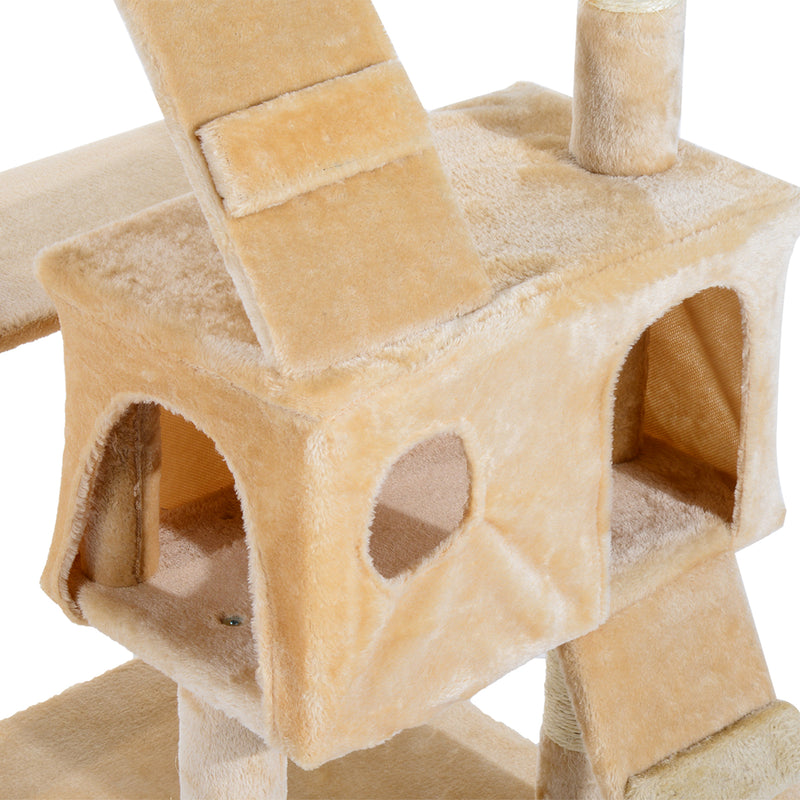 PawHut Cat Tree Scratcher Activity Centre, Condo Scratching Post Toy Bed