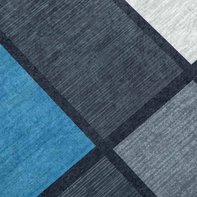 HOMCOM Boho Geometric Blue Area Rugs for Bedroom, Home Large Carpet, 80x150 cm