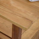 Outsunny 2 Seater Wood Garden Storage Bench Outdoor Storage Box Natural