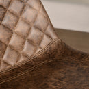 HOMCOM Set Of 2 Bar Stools Vintage Microfiber Cloth Tub Seats Padded Steel Brown