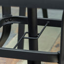 Outsunny Garden Dining Set, Glass Table W/ Umbrella Hole & Texteline Seats