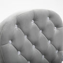 Vinsetto Office Chair Velour Diamond Tufted Padded Ergonomic 360° Swivel Grey