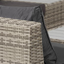 Outsunny 4Pcs Rattan Sofa Set Garden Furniture Set with Armrest Cushions Grey