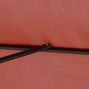 Outsunny 2.7m Patio Umbrella Garden Parasol with Crank, Ruffles, 8 Ribs, Wine Red