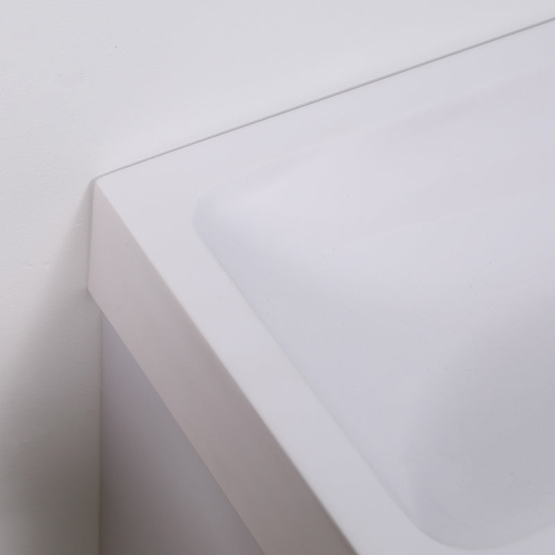 kleankin Bathroom Vanity Unit with Basin, Wall Mounted Wash Stand, White