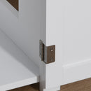 PawHut Wood Cat Litter Box Enclosure Furniture w/ Adjustable Interior Wall White