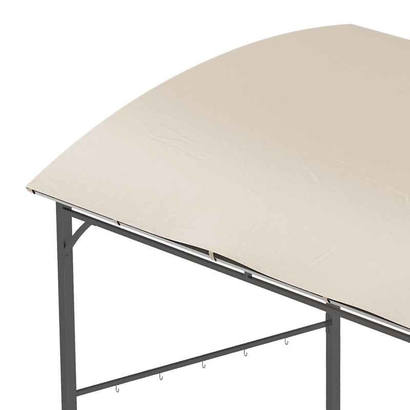 Outsunny 2.2 x 1.5 m BBQ Gazebo Tent Sun Shade with Canopy and 10 Hooks, Beige