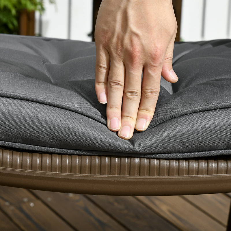 Outsunny 42 x 42cm Replacement Garden Seat Cushion Pad with Ties, Grey
