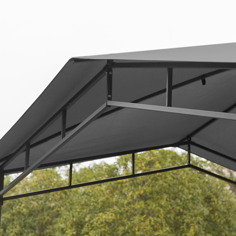 Outsunny 3x3(m) Outdoor Patio Gazebo Pavilion Canopy Tent Steel Frame Grey