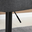HOMCOM Swivel Bar Stools Set of 2 Adjustable Height Fabric Bar Chairs Grey