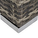 Outsunny Rattan Corner Sofa Garden Rattan Furniture Single Sofa Chair Dark Grey