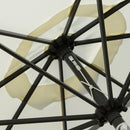 Outsunny 2.7m Patio Umbrella Garden Parasol with Crank, Ruffles, 8 Ribs, White