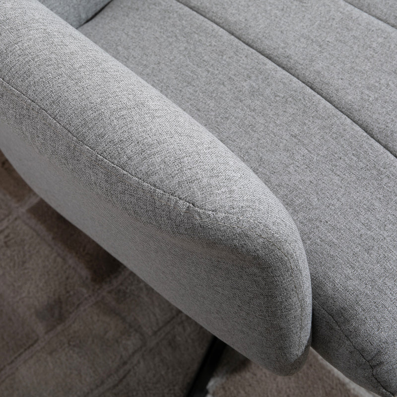 HOMCOM Recliner and Ottoman Thick Padded Cushion Adjustable Back Light Grey