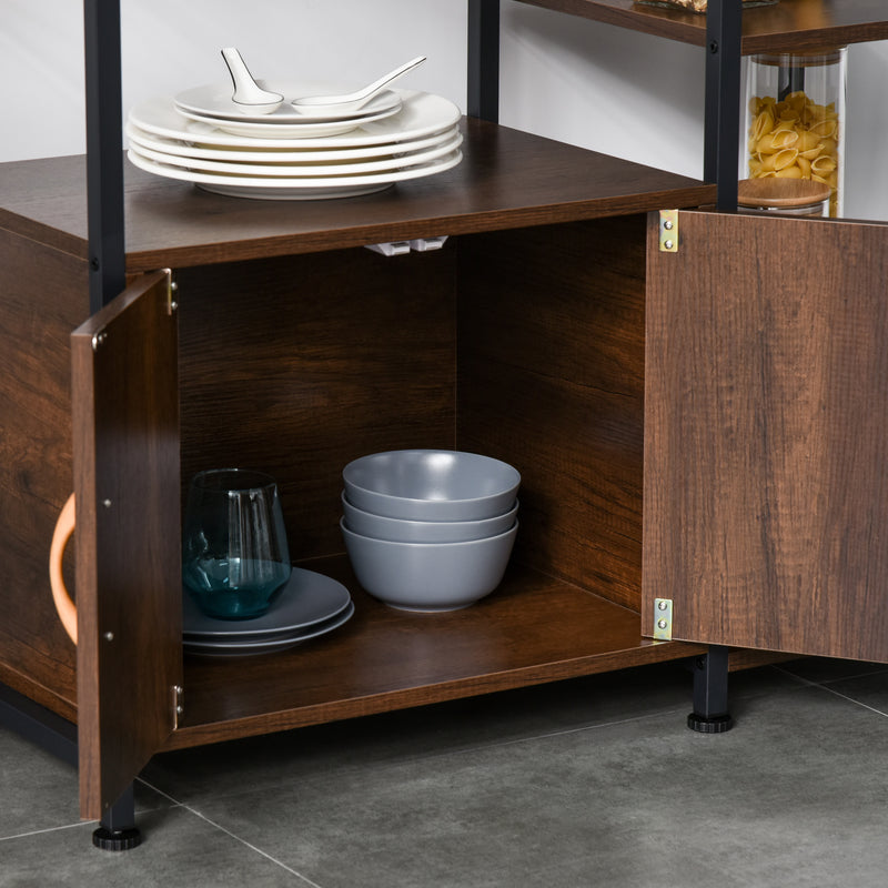 HOMCOM Storage Shelf Side Table Metal Frame End Desk for Living Room, Kitchen