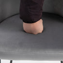 HOMCOM Modern Upholstered Fabric Bucket Seat Dining Chairs Set of 2 Grey