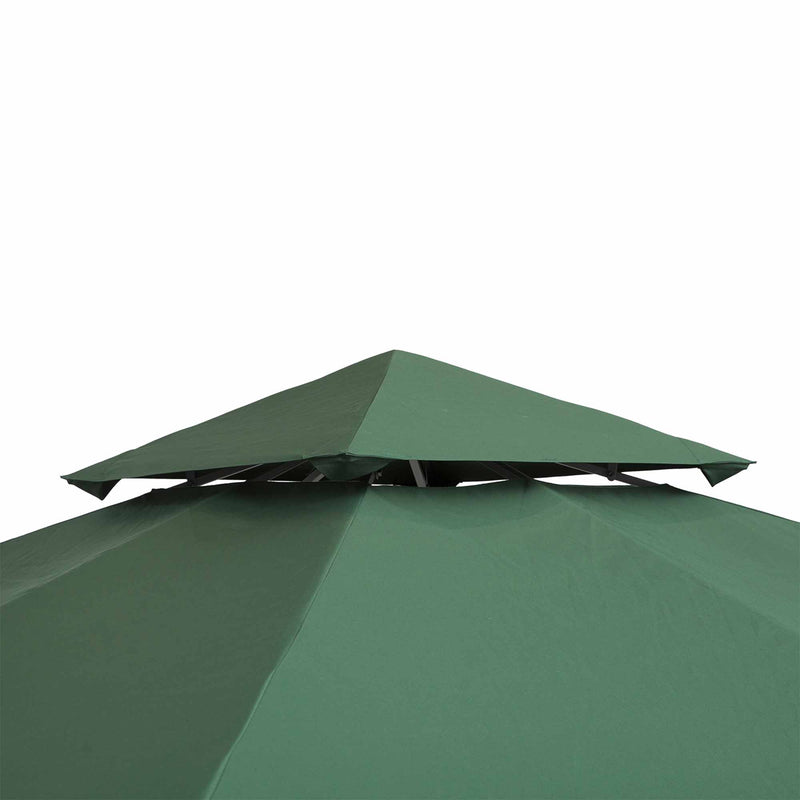Outsunny 3(m) 2 Tier Garden Gazebo Top Cover Replacement Canopy Roof Dark Green