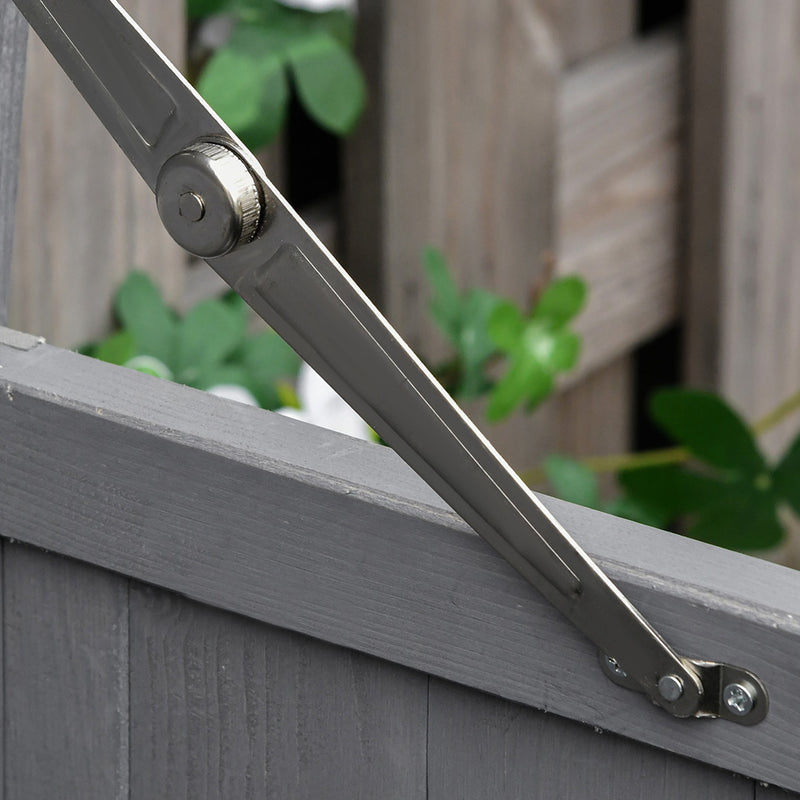 Outsunny Wooden Garden Shed Double Door Tool Storage House, 74x43x88cm, Grey