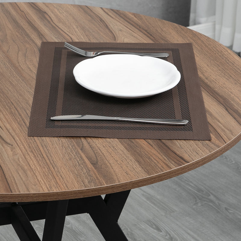 HOMCOM Small Kitchen Table with Black Steel Legs Dining Desk for Living Room