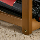 HOMCOM Free Standing Wine Rack 16 Bottle Holders, Bamboo Display Shelf, Brown