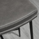 HOMCOM Breakfast Bar Stools Set of 2 Upholstered Barstools w/ Curved Seat Grey