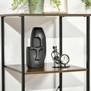 HOMCOM Industrial Storage Cabinet with 2 Shelves 3 Fabric Drawers Rustic Brown