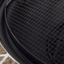 Outsunny Firepit on Wheels Fire Bowl W/ Grill Spark Screen Cover Fire Poker