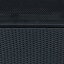 Outsunny Side Table Furniture Tempered Glass Garden Patio Wicker Black