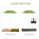 Outsunny arc1.7m Outdoor Beach Umbrella Parosol Tilt Sun Shelter w/  Bag Green