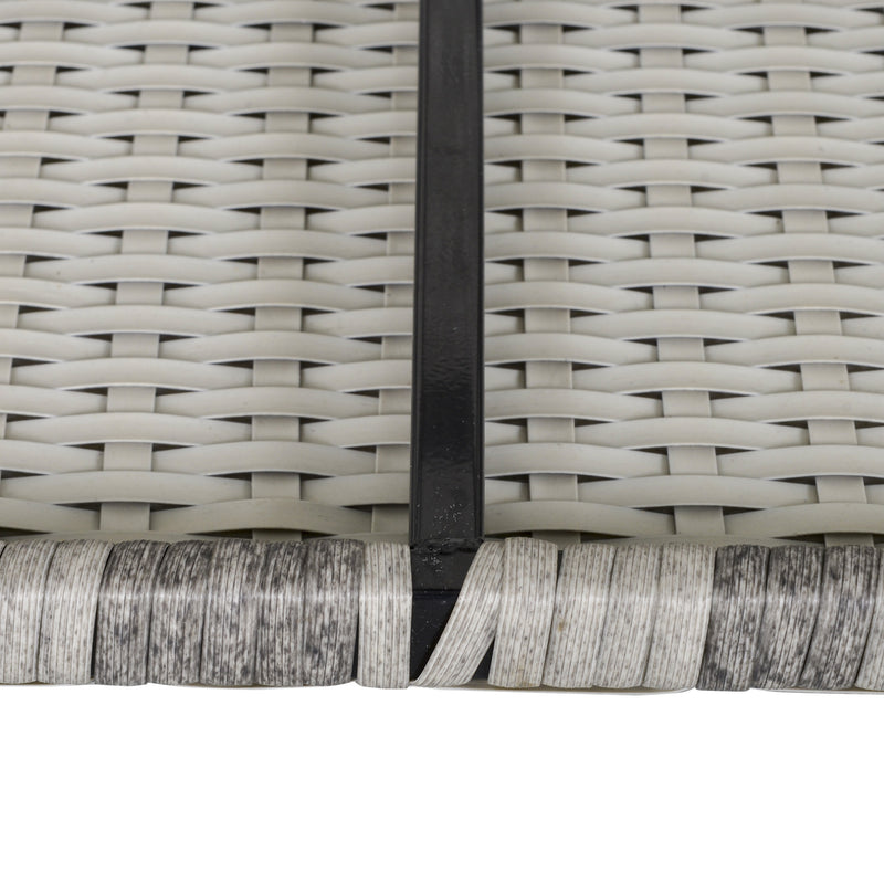 Outsunny Rattan Corner Sofa Garden Rattan Furniture Single Sofa Chair Light Grey