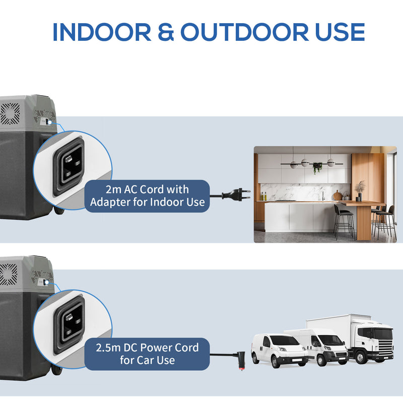 HOMCOM Car Refrigerator, Portable 12/24V 50L Fridge Freezer, Down to -20?