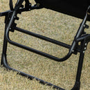 Outsunny Lounger Folding Reclining Camping Bed 5-position Adjustable Black