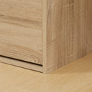 HOMCOM Entryway Shoe Bench with Cushion Storage Cabinet for Living Room Natural