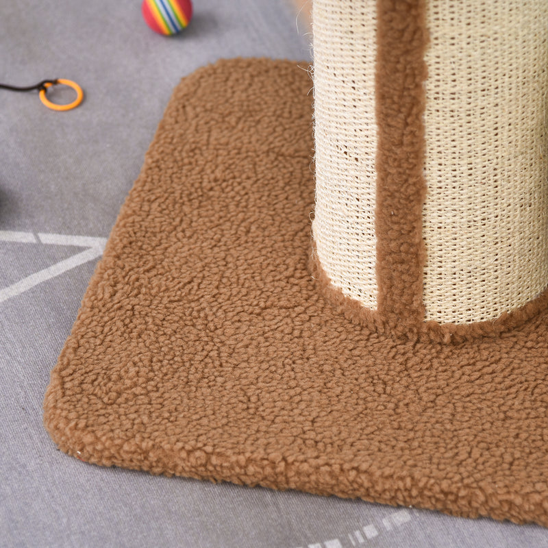 PawHut 2-Tier Cat Kitten Resting Tree w/ Top Basket Cushion Sisal Post Brown
