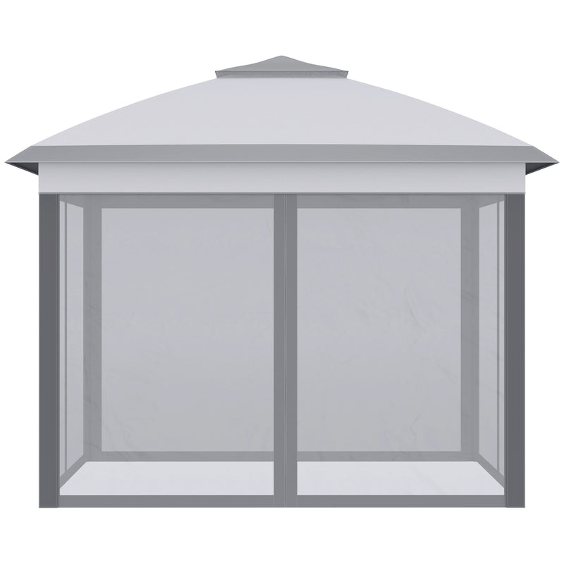 Outsunny Pop Up Gazebo Height Adjustable Canopy Tent w/ Carrying Bag, Grey