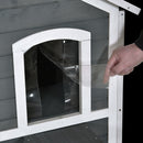 PawHut Wooden Cat House Cat Cave Pet Shelter Condos Outdoor Grey