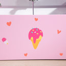 ZONEKIZ  2 in 1 Wooden Kids Storage Bench, Toy Box w/ Safety Rod - Pink