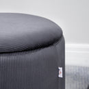 HOMCOM Modern Fabric Storage Ottoman with Removable Lid, Set of 2, Grey