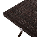 Outsunny Folding Square Rattan Coffee Table w/ Steel Frame Bistro Garden Brown