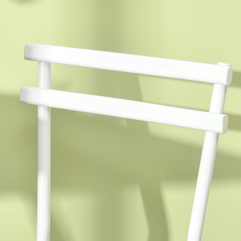 HOMCOM Bar Table and Stools W/ Steel Frame and Footrest for Bar Kitchen, White
