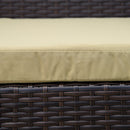 Outsunny 3 Pieces Rattan Patio Bistro Set 2 Chairs Coffee Side Table Set