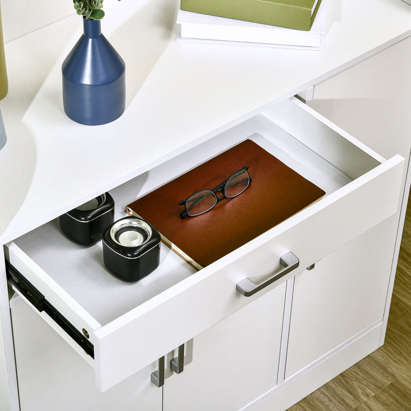 HOMCOM Modern Sideboard with Storage Cabinet, Floor Cupboard with Drawer White