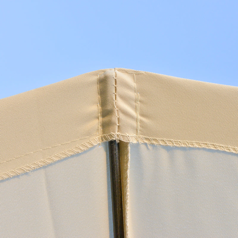 Outsunny 2.6m Round Curved Adjustable Parasol Outdoor Metal Pole Off-White