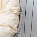 Outsunny 360° Swivel Rattan Papasan Moon Bowl Chair Round Outdoor w/ Padded