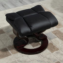 HOMCOM PU Leather Manual Reclining Armchair Footstool Set Padded Seat Black