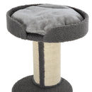 PawHut 2-Tier Cat Kitten Resting Tree w/ Top Basket Cushion Sisal Post Grey