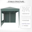 Outsunny 2mx2m Green Pop Up Gazebo Party Tent Canopy Marquee with Storage Bag