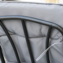 Outsunny 7 PCs Garden Dining Set, Glass Table W/ Umbrella Hole & Cushion, Grey