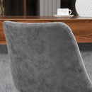 HOMCOM Set Of 2 Microfibre Retro Tub Bar Stools Metal Frame Footrest Seat Grey