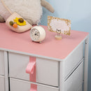 HOMCOM 6 Drawer Chest of Drawers w/ Wooden Top Kid Room Closet Hallway Pink
