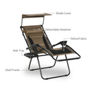 Outsunny Zero Gravity Lounger Chair, Folding Camping Reclining Chair, Brown